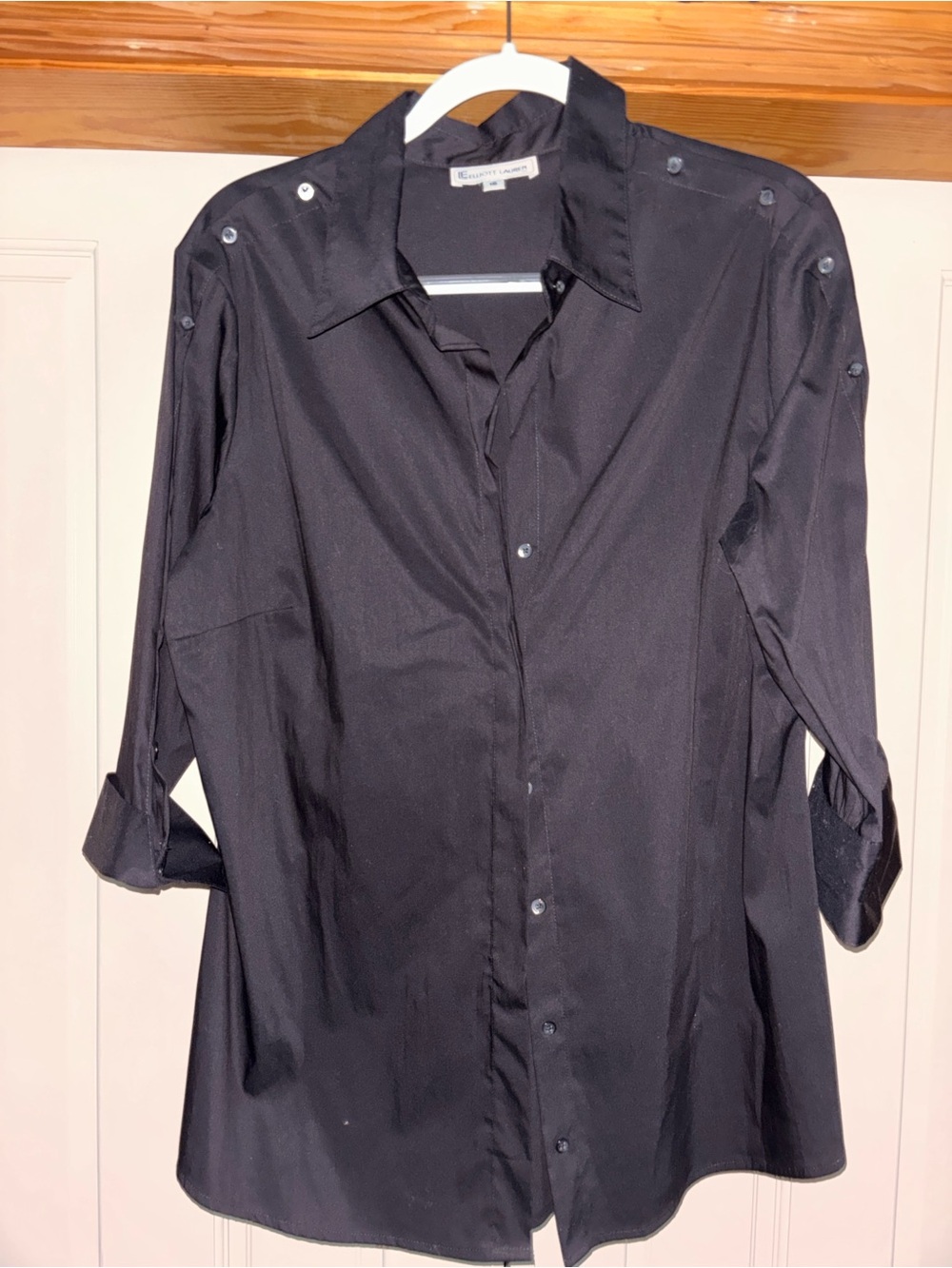 Elliott Lauren Black Button-Down Shirt Size 16